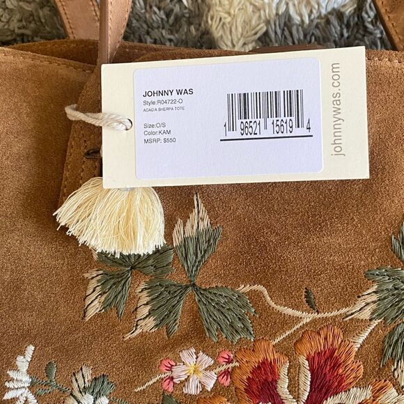 NWT Johnny Was Acacia Sherpa Embroidered Tote Bag - Picture 8 of 10